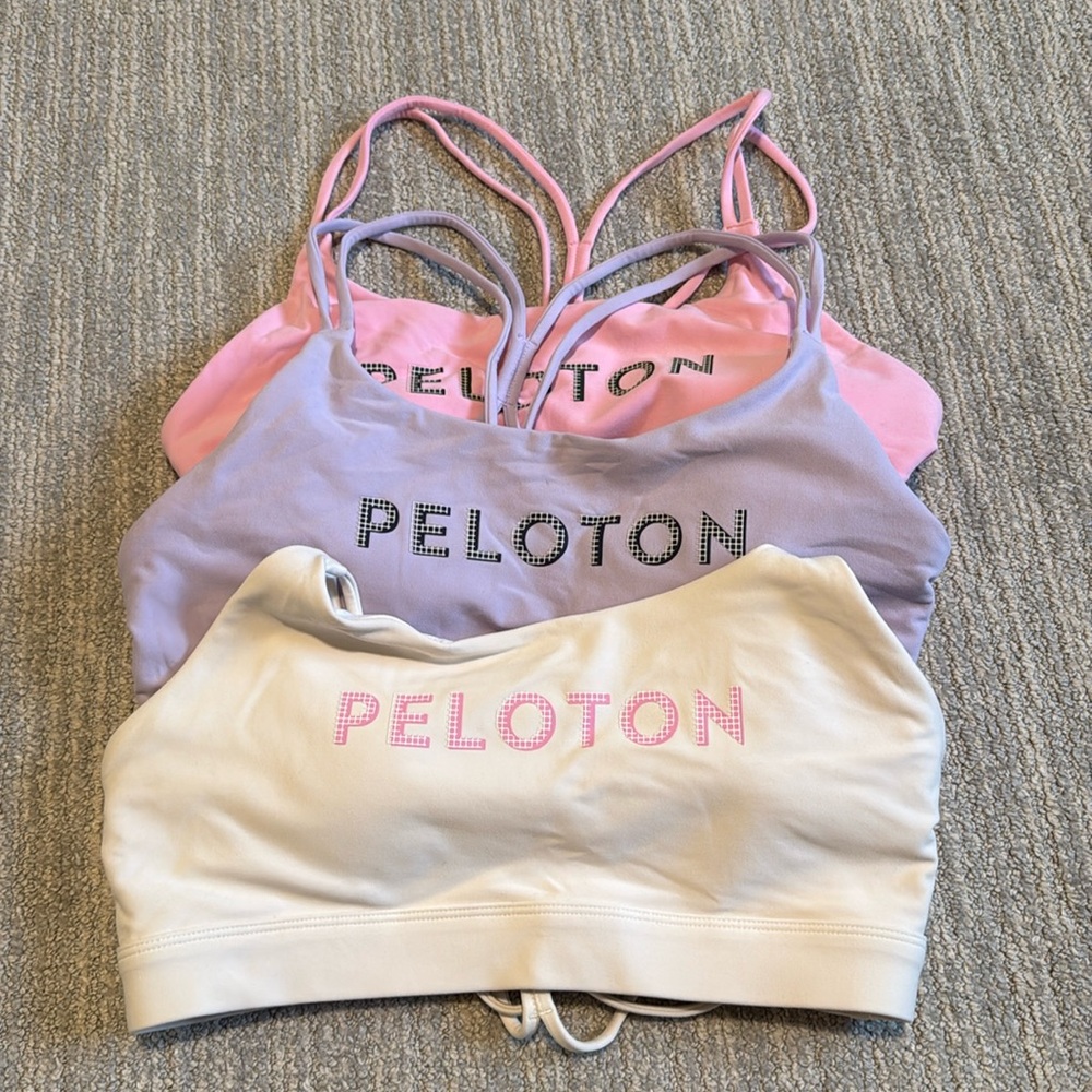 EUC size medium Peloton Cadent Strappy set of 3 sports bras